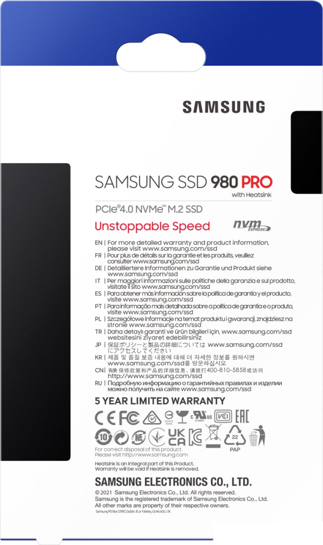 SSD Samsung 980 Pro с радиатором 1TB MZ-V8P1T0CW